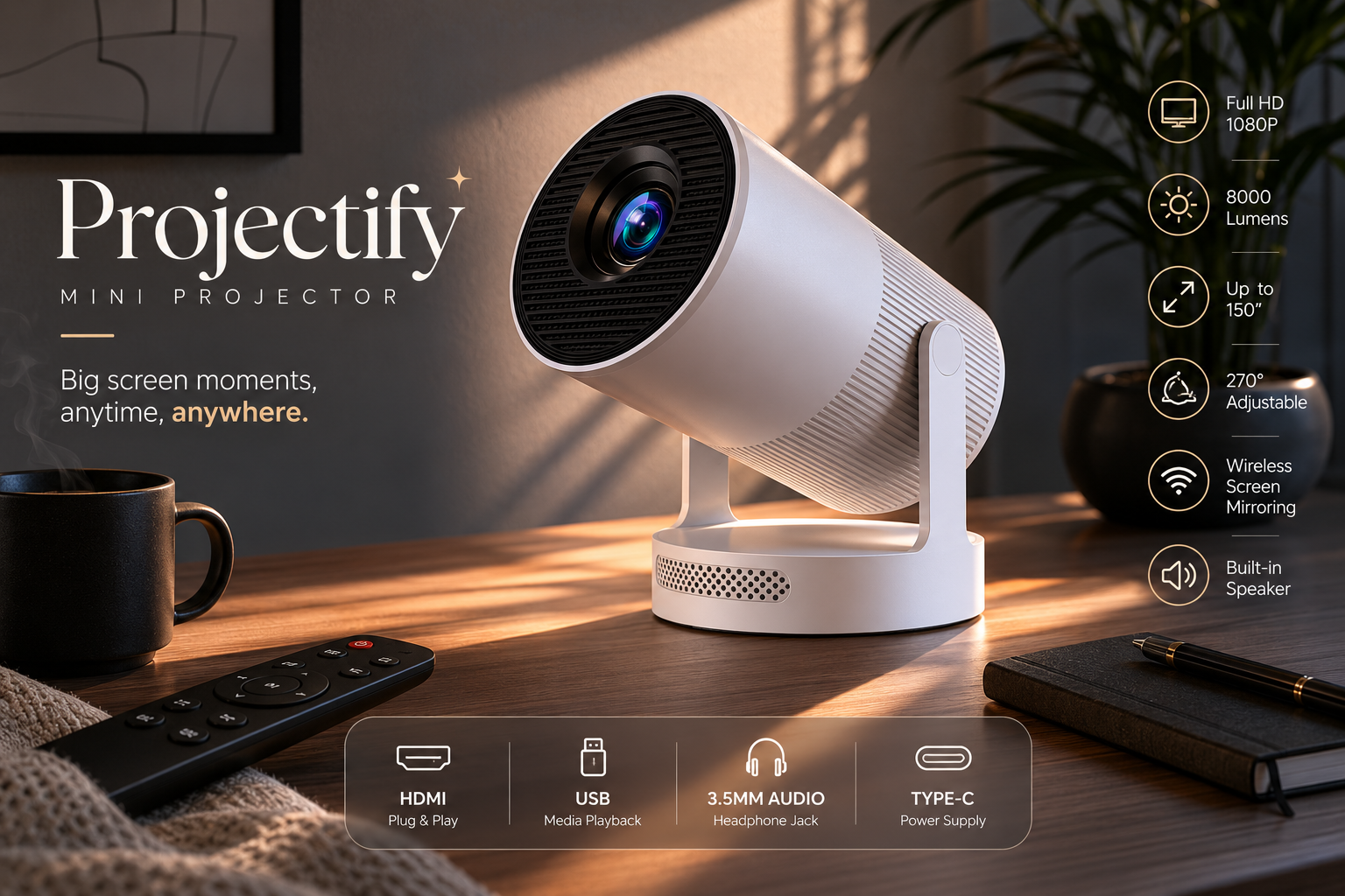 Projectify™ Mini Smart Projector